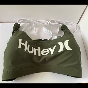 NWT Hurley Olive Bikini High with Waisted bottoms